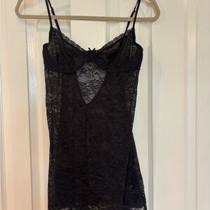Victoria's Secret Black Lace Bralette Slip